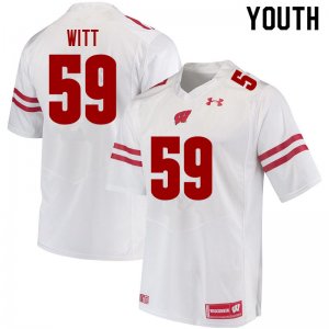 Youth Wisconsin Badgers NCAA #59 Aaron Witt White Authentic Under Armour Stitched College Football Jersey SU31J45VJ